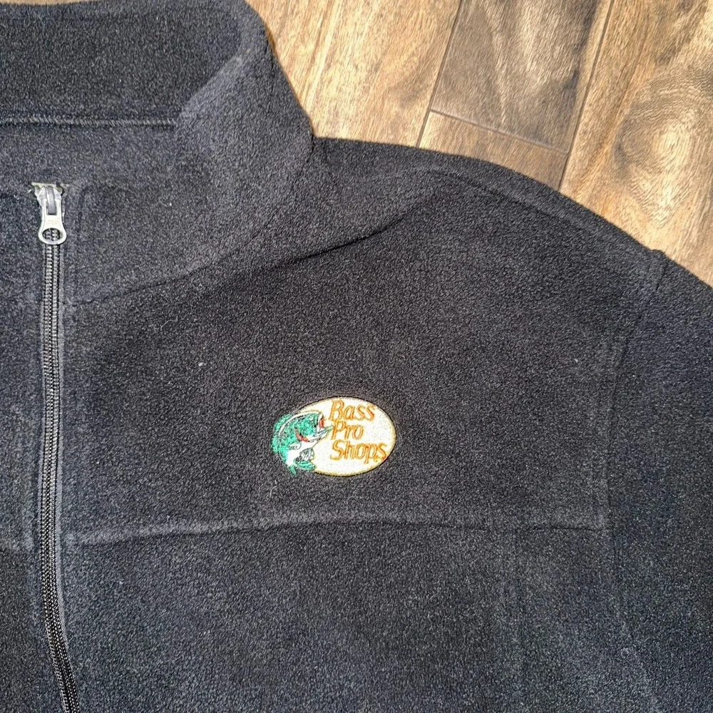 Bass Pro Shops‎ Mens Black Fleece Full-Zip Collard Jacket Size XL
